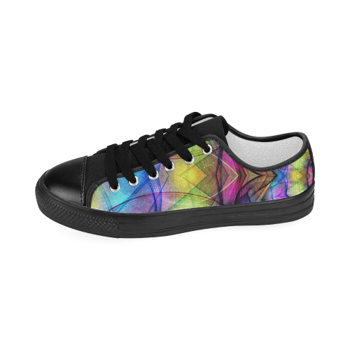 Rainbow colors mandala Women's Classic Canvas Shoes (Model 018)