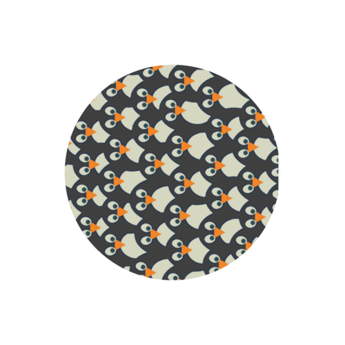 Penguin Pile-Up Round Mousepad