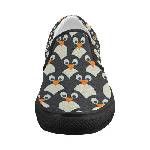 Penguin Pile-Up Women's Slip-on Canvas Shoes (Model 019)