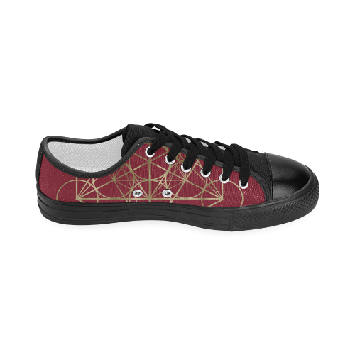 metatronpattern-red and gold Women's Classic Canvas Shoes (Model 018)