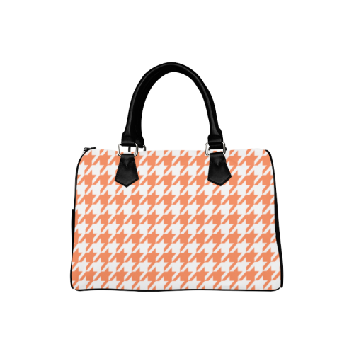 orange and white houndstooth classic pattern Boston Handbag (Model 1621)