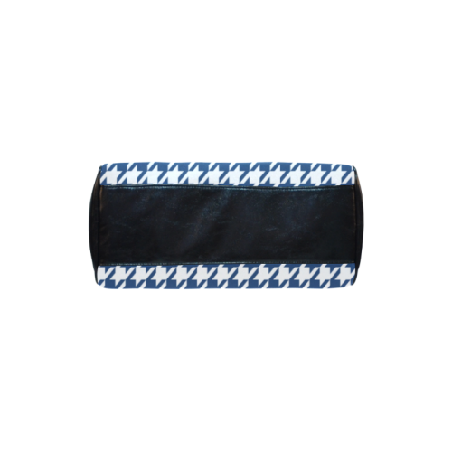 dark blue and white houndstooth classic pattern Boston Handbag (Model 1621)