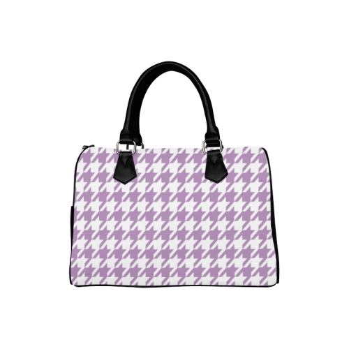 lilac and white houndstooth classic pattern Boston Handbag (Model 1621)