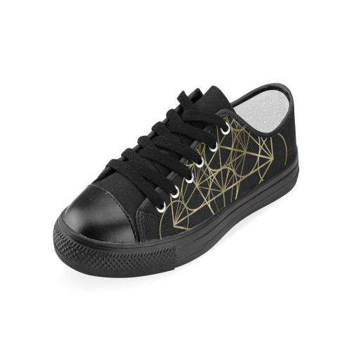 metatronpattern-blackandgold22 Women's Classic Canvas Shoes (Model 018)