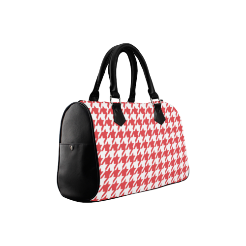 red and white houndstooth classic pattern Boston Handbag (Model 1621)