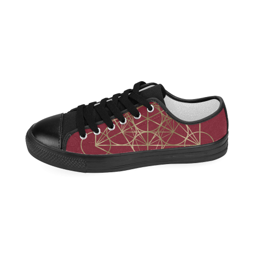 metatronpattern-red and gold Women's Classic Canvas Shoes (Model 018)