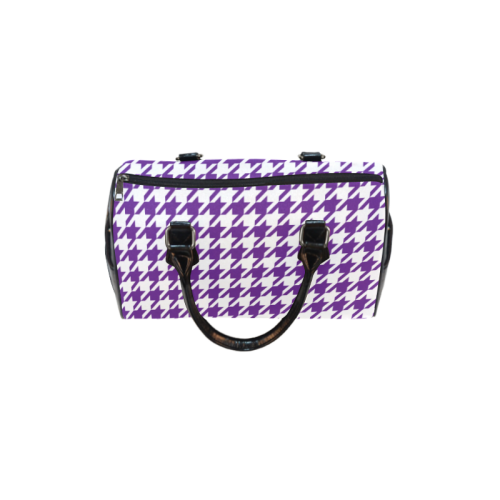 royal purple and white houndstooth classic pattern Boston Handbag (Model 1621)