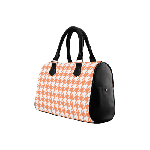 orange and white houndstooth classic pattern Boston Handbag (Model 1621)