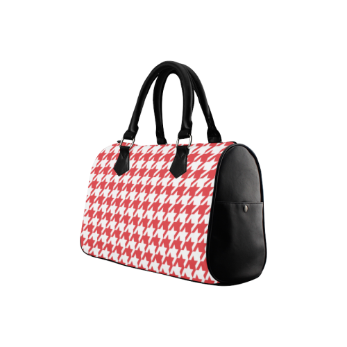 red and white houndstooth classic pattern Boston Handbag (Model 1621)