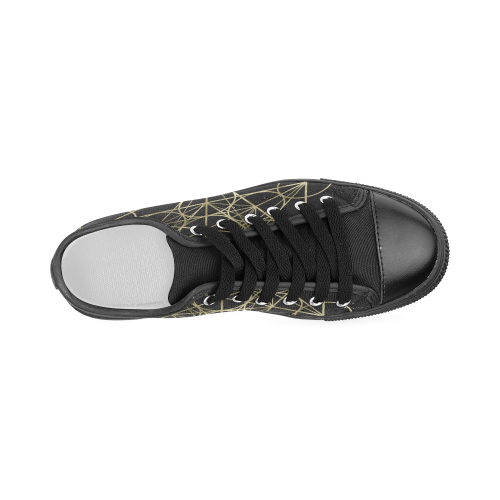 metatronpattern-blackandgold22 Women's Classic Canvas Shoes (Model 018)