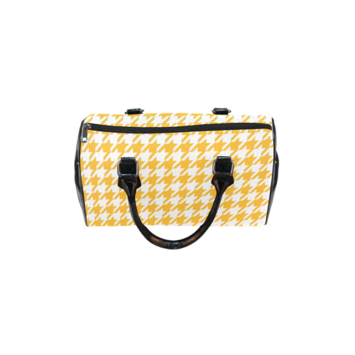 sunny yellow and white houndstooth classic pattern Boston Handbag (Model 1621)