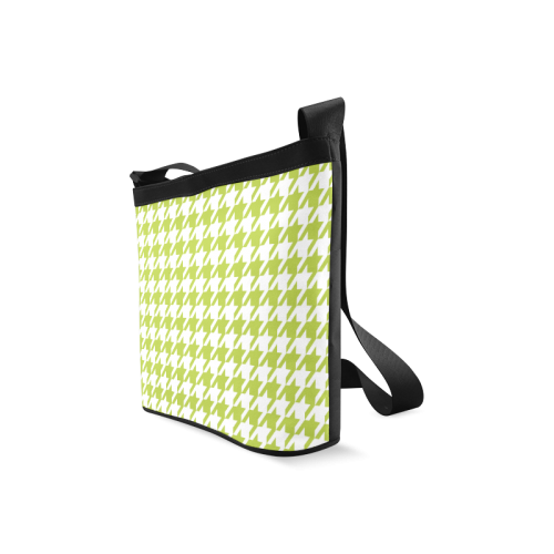 spring green and white houndstooth classic pattern Crossbody Bags (Model 1613)