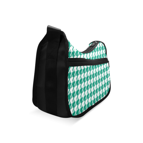 emerald green and white houndstooth classic patter Crossbody Bags (Model 1616)