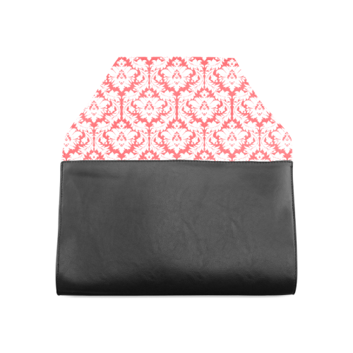 damask pattern red and white Clutch Bag (Model 1630)