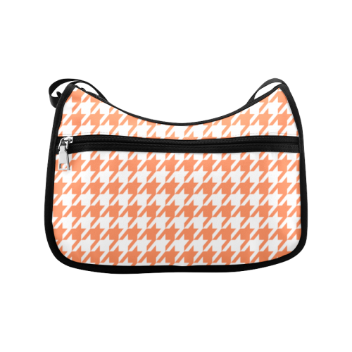 orange and white houndstooth classic pattern Crossbody Bags (Model 1616)