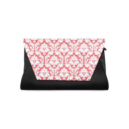 damask pattern red and white Clutch Bag (Model 1630)