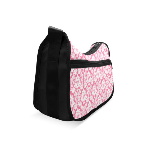 damask pattern pink and white Crossbody Bags (Model 1616)
