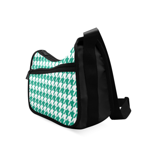 emerald green and white houndstooth classic patter Crossbody Bags (Model 1616)