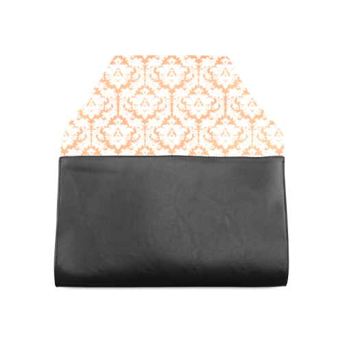 damask pattern orange and white Clutch Bag (Model 1630)