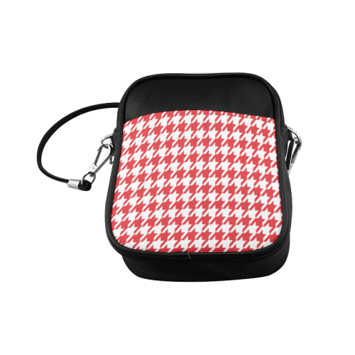 red and white houndstooth classic pattern Sling Bag (Model 1627)