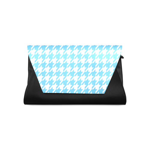 bright blue and white houndstooth classic pattern Clutch Bag (Model 1630)