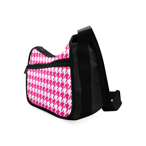 hot pink  and white houndstooth classic pattern Crossbody Bags (Model 1616)