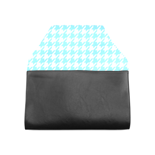 bright blue and white houndstooth classic pattern Clutch Bag (Model 1630)