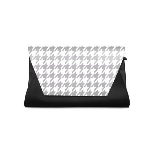 grey and white houndstooth classic pattern Clutch Bag (Model 1630)