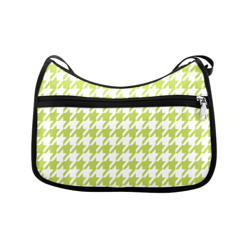spring green and white houndstooth classic pattern Crossbody Bags (Model 1616)