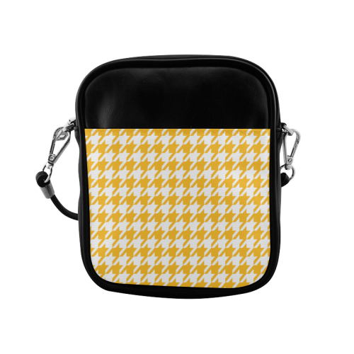 sunny yellow and white houndstooth classic pattern Sling Bag (Model 1627)