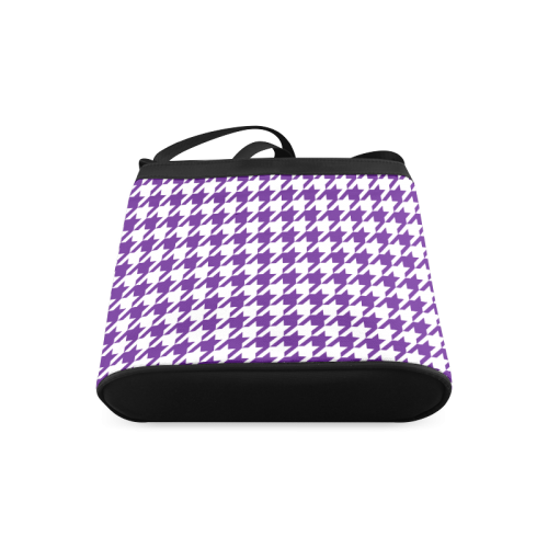 royal purple and white houndstooth classic pattern Crossbody Bags (Model 1613)