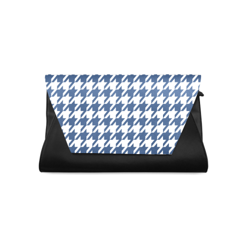dark blue and white houndstooth classic pattern Clutch Bag (Model 1630)