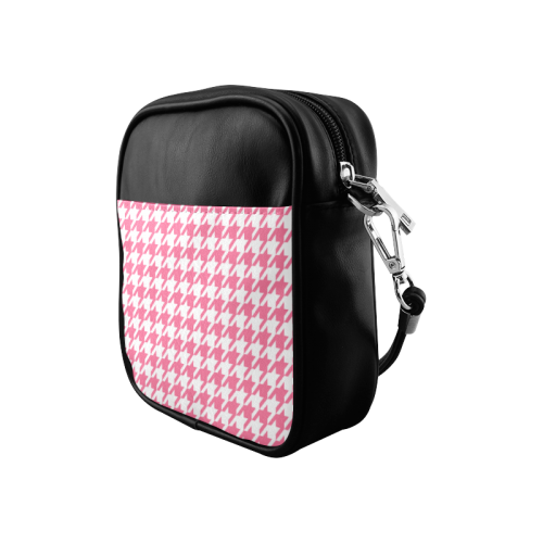 pink and white houndstooth classic pattern Sling Bag (Model 1627)