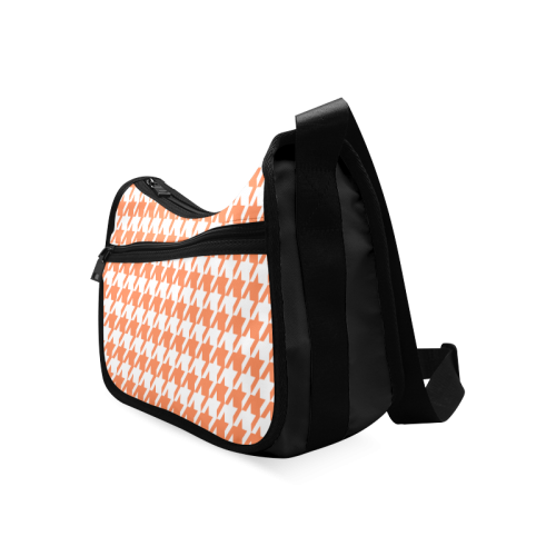 orange and white houndstooth classic pattern Crossbody Bags (Model 1616)