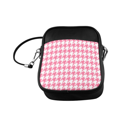 pink and white houndstooth classic pattern Sling Bag (Model 1627)