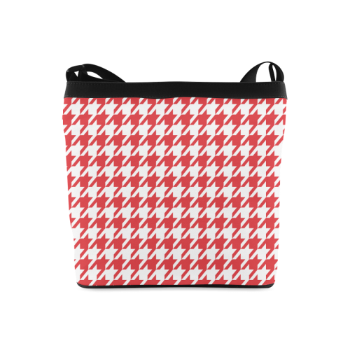 red and white houndstooth classic pattern Crossbody Bags (Model 1613)