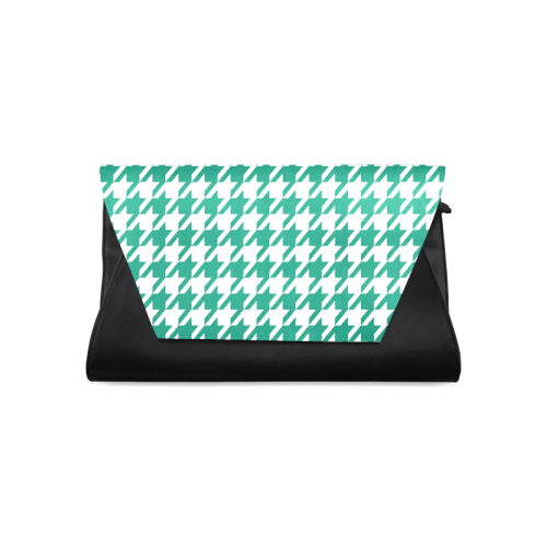 emerald green and white houndstooth classic patter Clutch Bag (Model 1630)