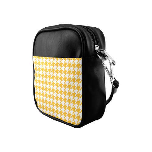 sunny yellow and white houndstooth classic pattern Sling Bag (Model 1627)