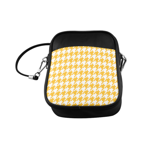 sunny yellow and white houndstooth classic pattern Sling Bag (Model 1627)