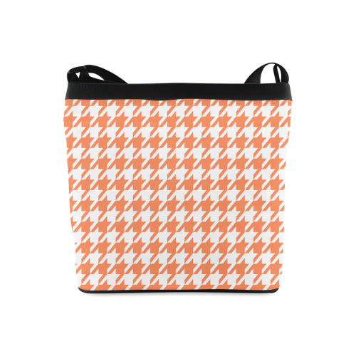 orange and white houndstooth classic pattern Crossbody Bags (Model 1613)