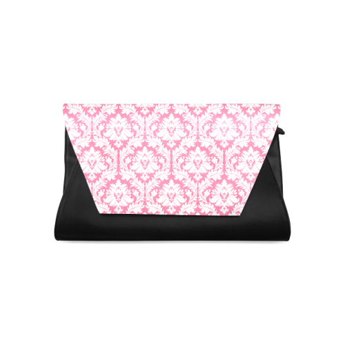 damask pattern pink and white Clutch Bag (Model 1630)