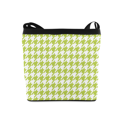 spring green and white houndstooth classic pattern Crossbody Bags (Model 1613)