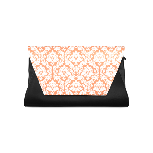 damask pattern orange and white Clutch Bag (Model 1630)