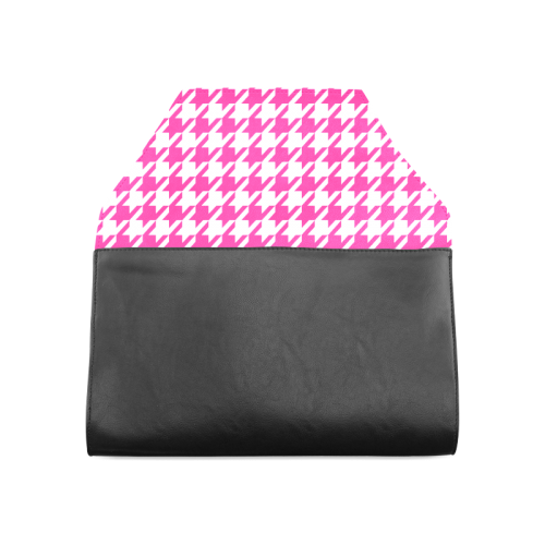 hot pink  and white houndstooth classic pattern Clutch Bag (Model 1630)