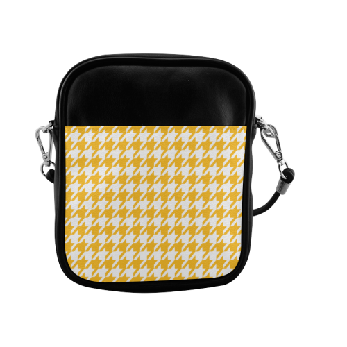 sunny yellow and white houndstooth classic pattern Sling Bag (Model 1627)