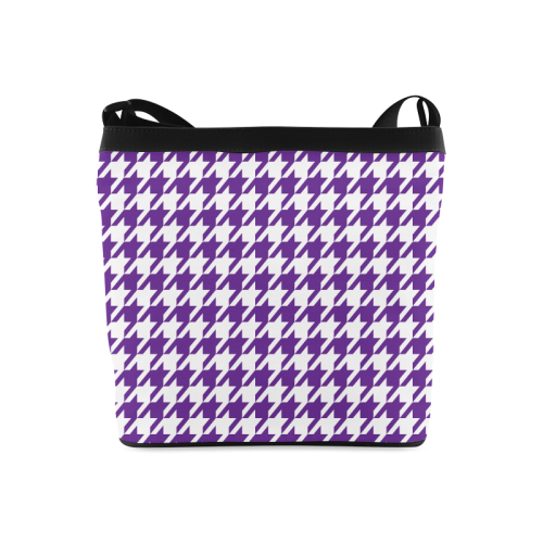 royal purple and white houndstooth classic pattern Crossbody Bags (Model 1613)