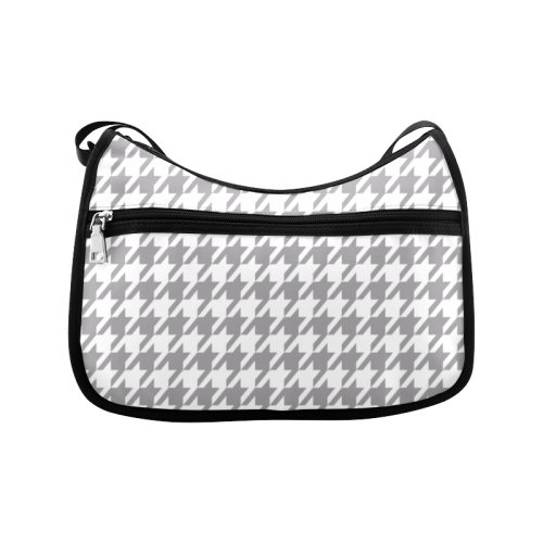 grey and white houndstooth classic pattern Crossbody Bags (Model 1616)