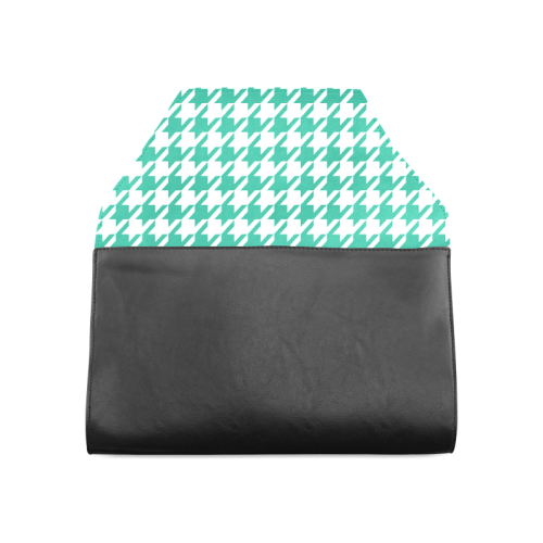 emerald green and white houndstooth classic patter Clutch Bag (Model 1630)