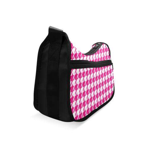 hot pink  and white houndstooth classic pattern Crossbody Bags (Model 1616)