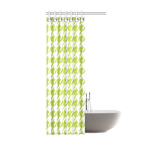 spring green and white houndstooth classic pattern Shower Curtain 36"x72"